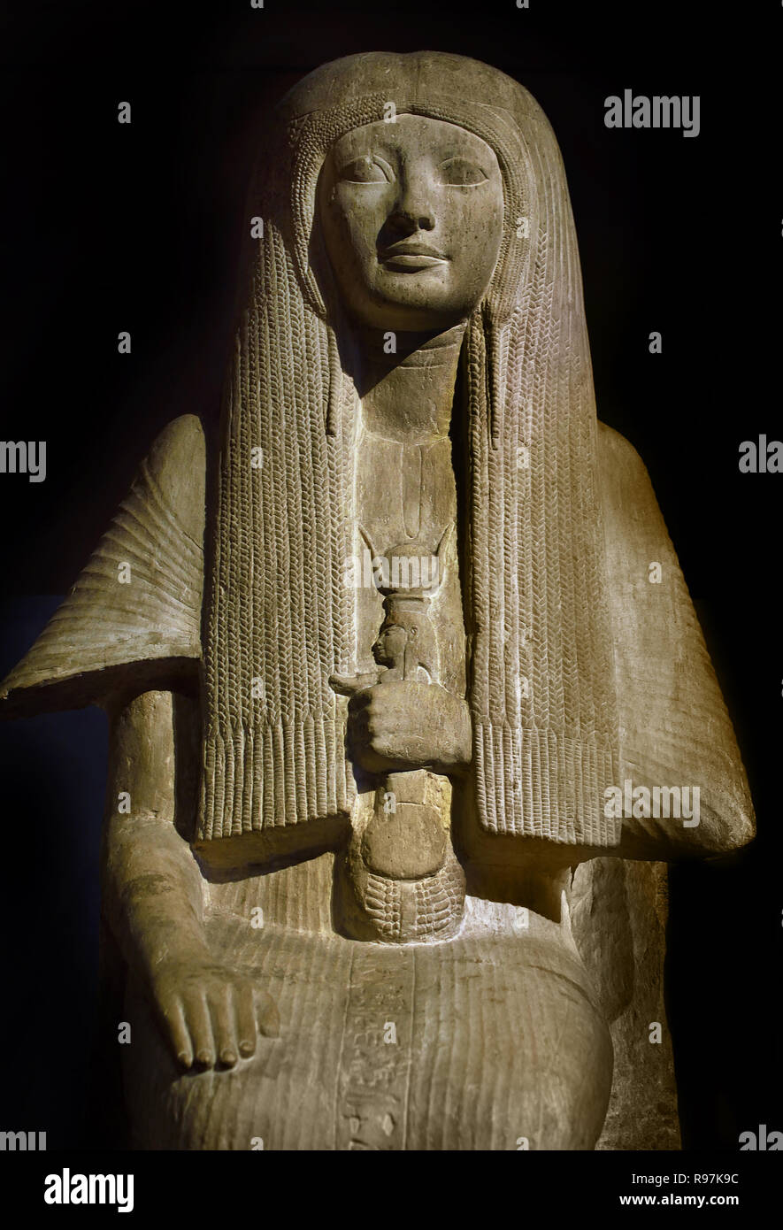 Siège de mérite : Nouvel Empire, 18e dynastie, 1319-1307 av. J.-C. L'Égypte, Horemheb égyptien. ( Mérite Ptah ('bien-aimé du dieu Ptah') a été l'un des médecin dans l'Egypte ancienne. Elle est connue pour être la première femme connue par son nom dans l'histoire de la médecine, et peut-être la première femme nommée dans toutes les sciences ainsi ) Banque D'Images