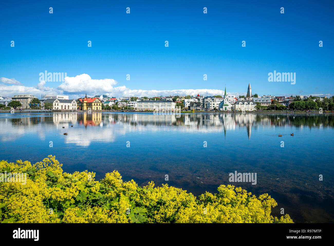L'étang de Reykjavik, la Gay Pride, Reykjavik, Islande Banque D'Images
