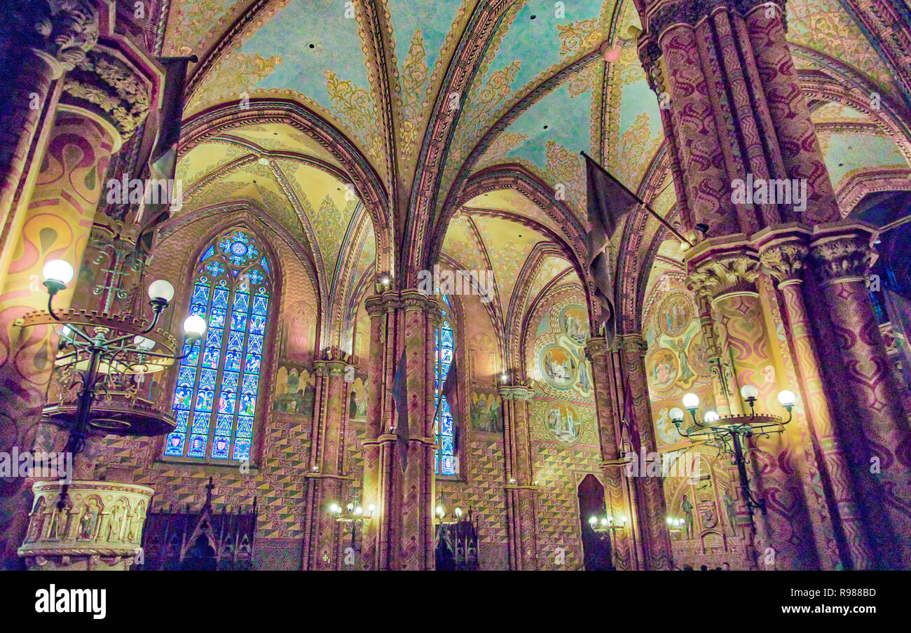 L’Église Matthias Banque D'Images