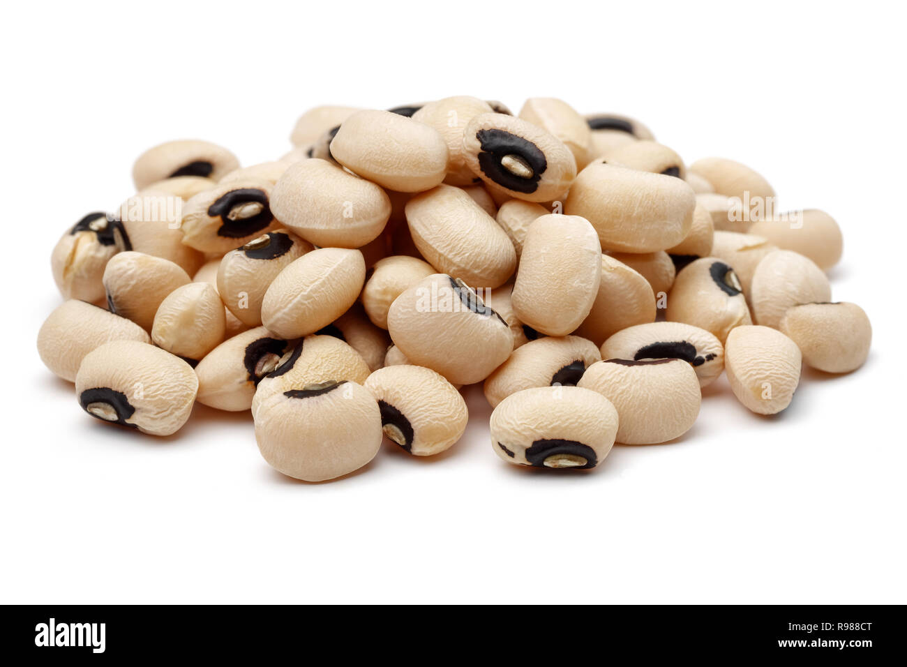 Black-Eyed Peas, le niébé isolé sur fond blanc Banque D'Images