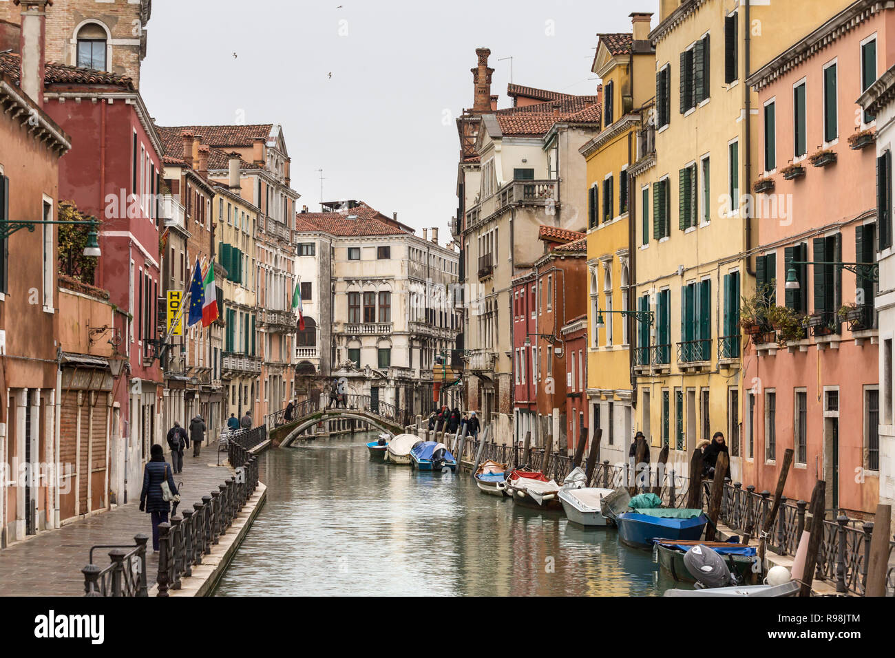 Venise, Italie - 19 mars, 2018 Jour : vue sur le canal de Venise, Italie Banque D'Images