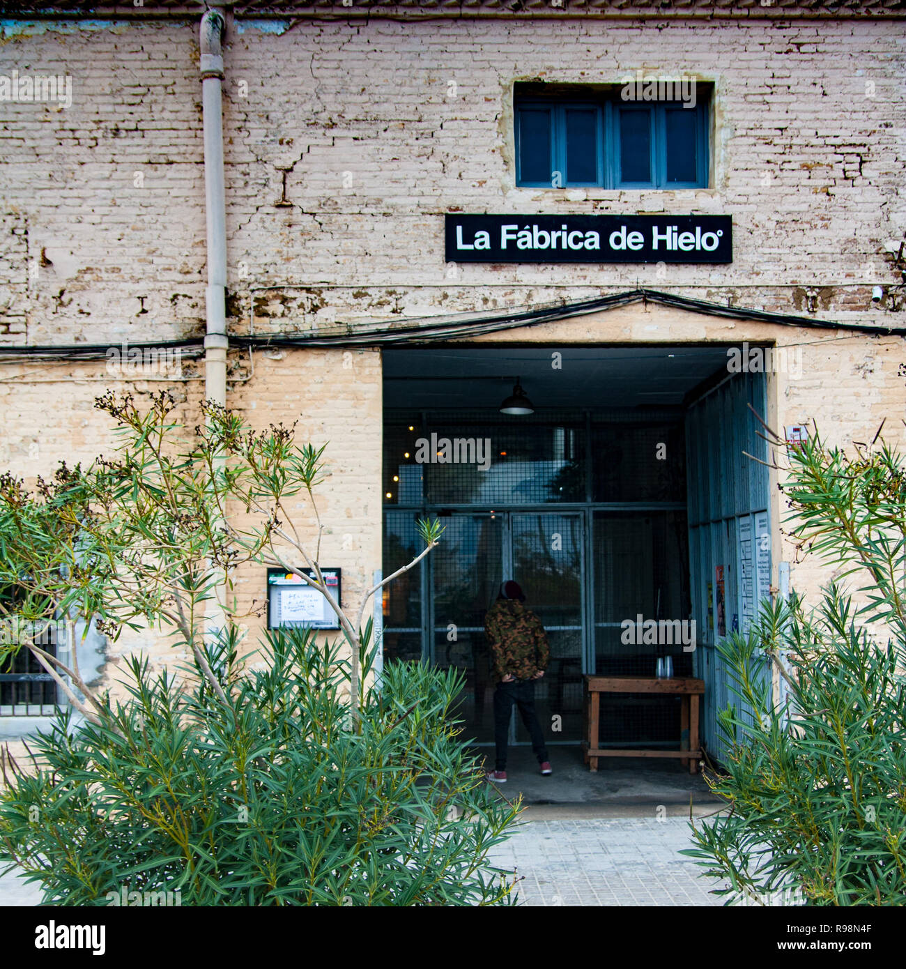 Voir l'entrée de la Fabrica de Hielo, club à Valence Banque D'Images