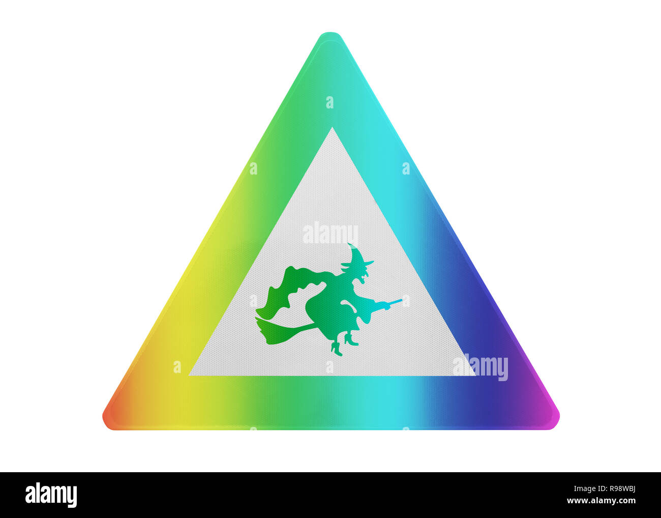 Panneau de circulation - isolé - sorcières et isolées de couleur arc-en-ciel Banque D'Images