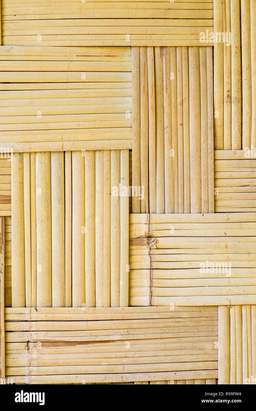 Fond d'écran plat de bandes de bambou tressé Banque D'Images