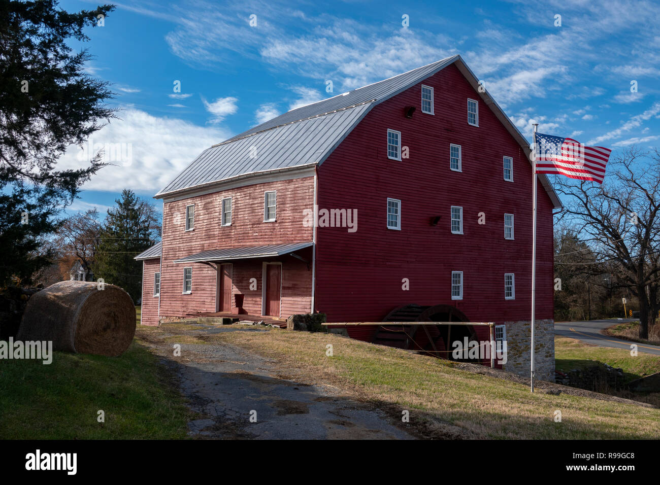 USA Virginia VA Luray Shenandoah River Valley l'historique Willow Grove Mill a brûlé pendant la guerre civile américaine Banque D'Images