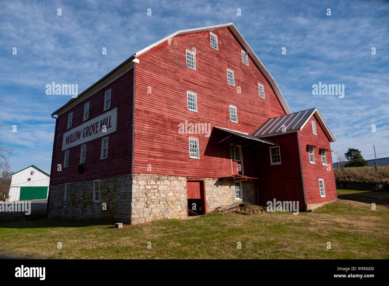 USA Virginia VA Luray Shenandoah River Valley l'historique Willow Grove Mill a brûlé pendant la guerre civile américaine Banque D'Images