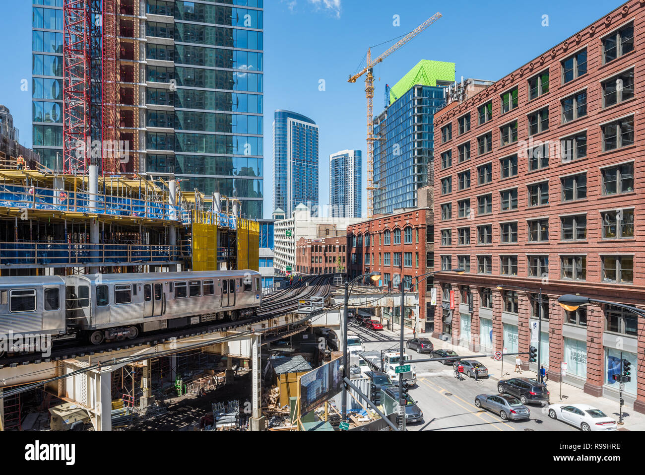 Bâtiments dans le centre-ville de Chicago Banque D'Images