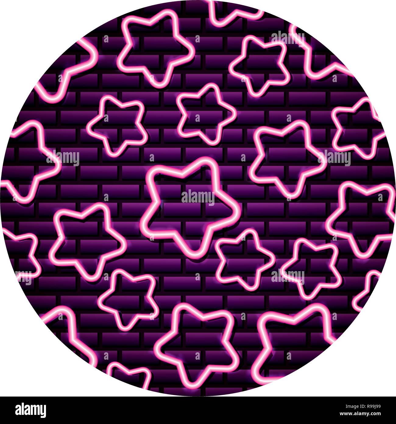 La lumière au néon néon décoration stars vector illustration Illustration de Vecteur