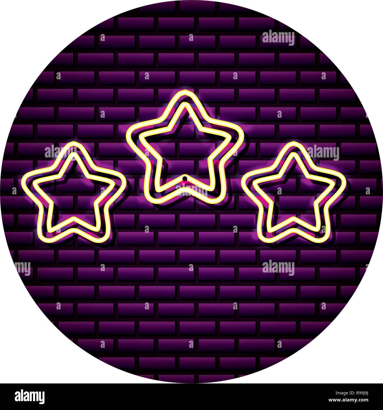 Décoration étoile lumière mur néon vector illustration Illustration de Vecteur