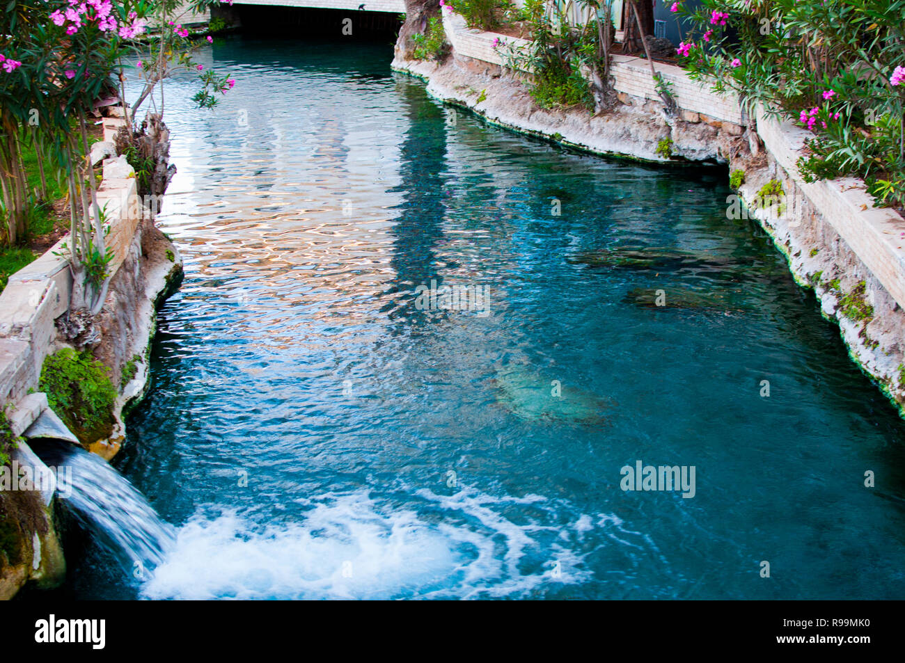 Pamukkale piscine thermale, attraction en Turquie vous devez aller. Le meilleur endroit pour visiter Banque D'Images