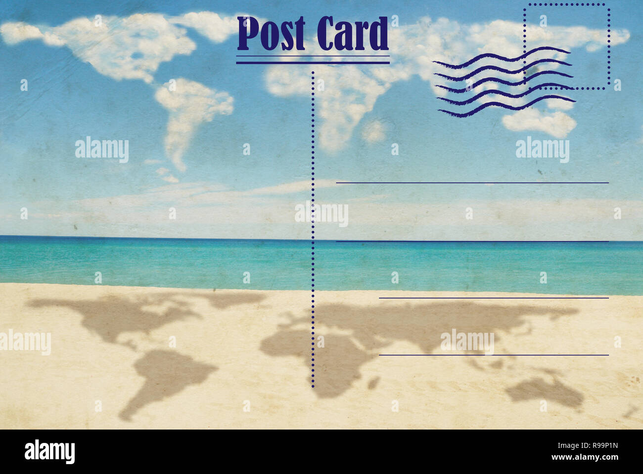 Vintage Postcard Vacances Dans Le Monde Entier La Carte