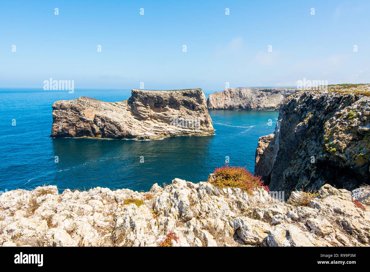 Cap Saint Vincent en Algarve, près de Sagres au Portugal Banque D'Images