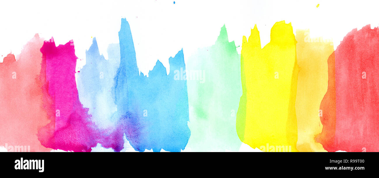 Les éclaboussures de couleur en forme abstraite, la peinture arc-en arrière-plan, en-tête et de bannière Banque D'Images