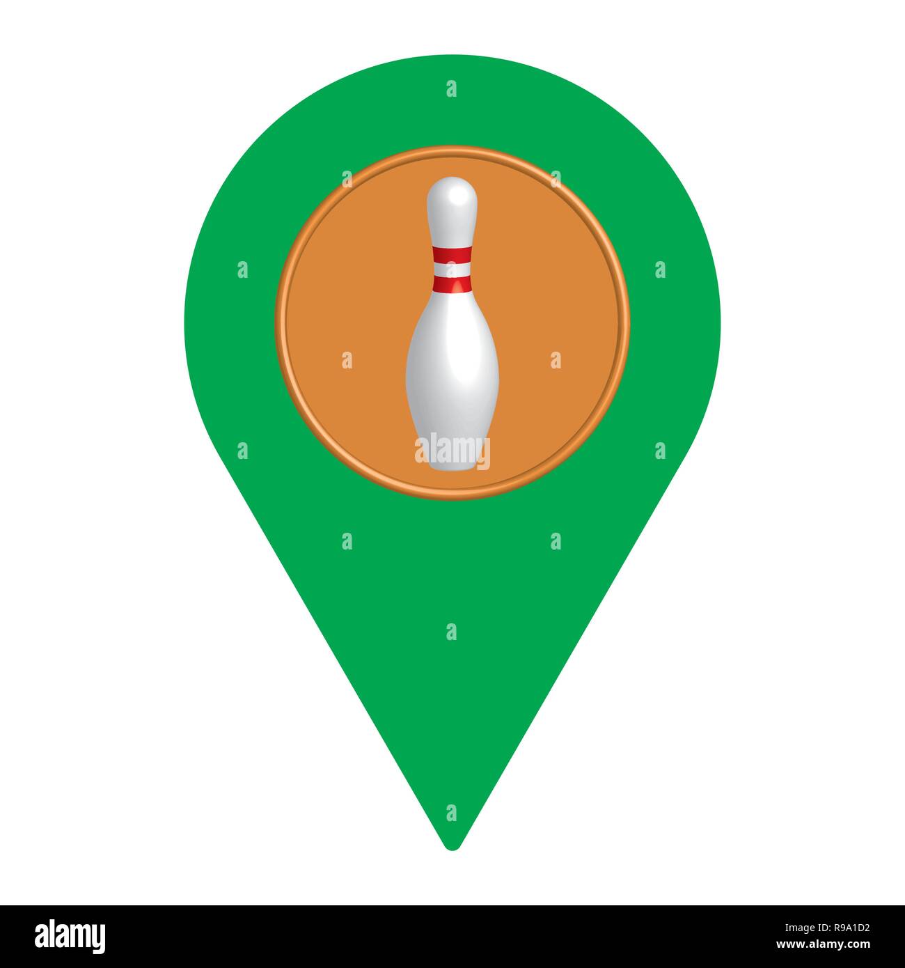 Bowling pin et le lieu symbole. Vector illustration Illustration de Vecteur