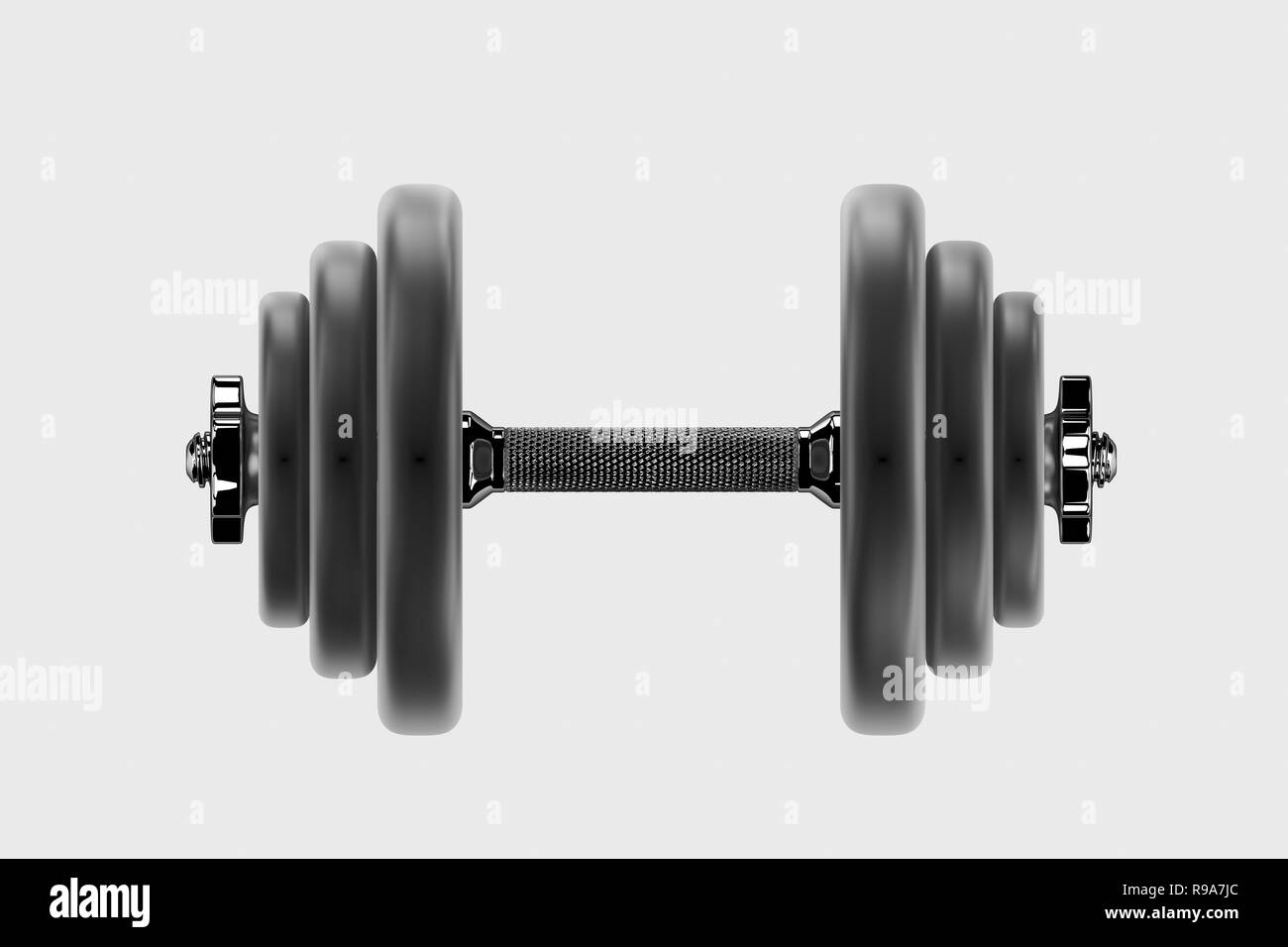 Le rendu 3D d'une haltère pour le sport. Équipement de musculation Banque D'Images