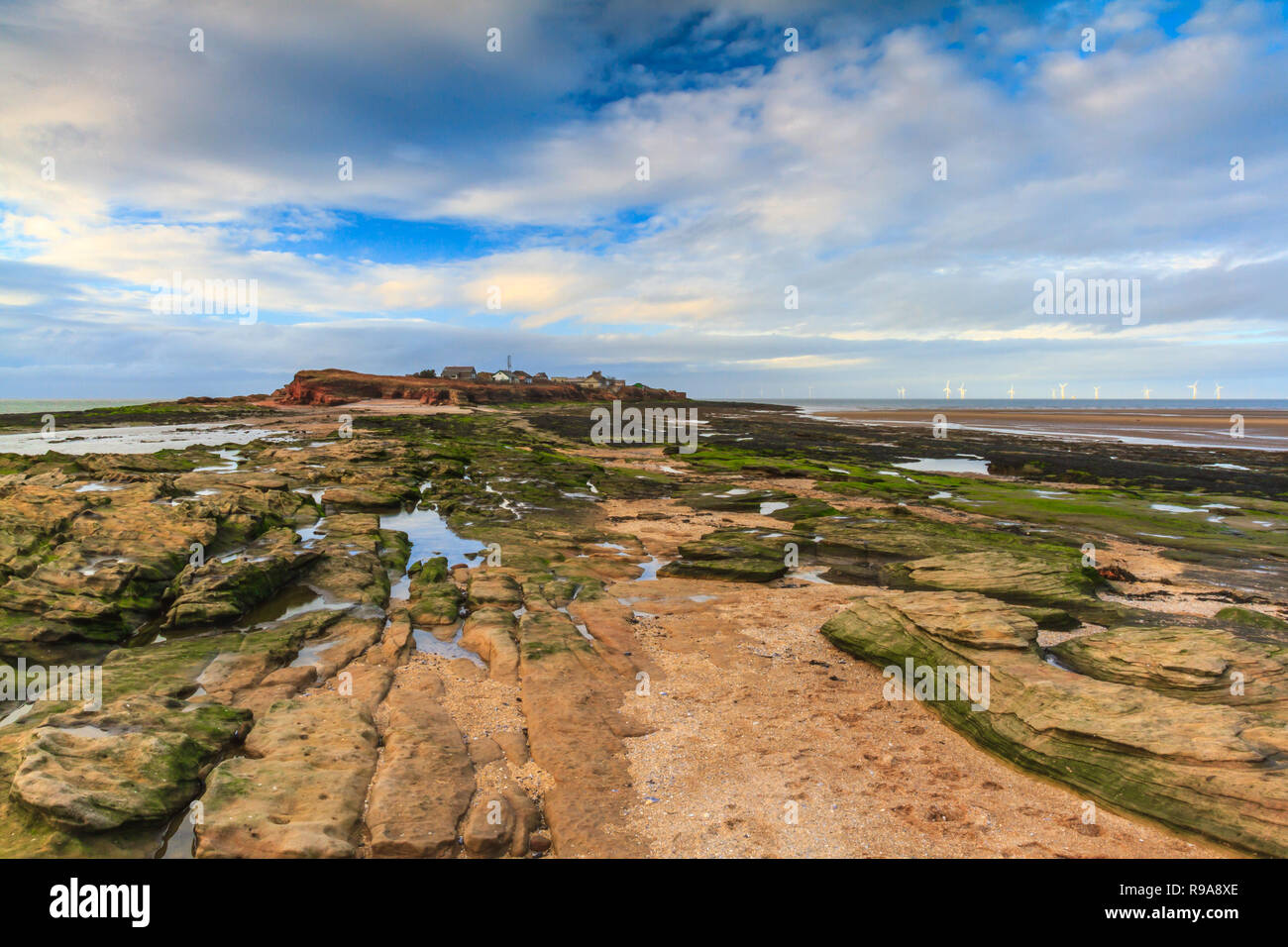 Hilbre Island à marée basse, l'estuaire de la Dee, Wirral, UK Banque D'Images