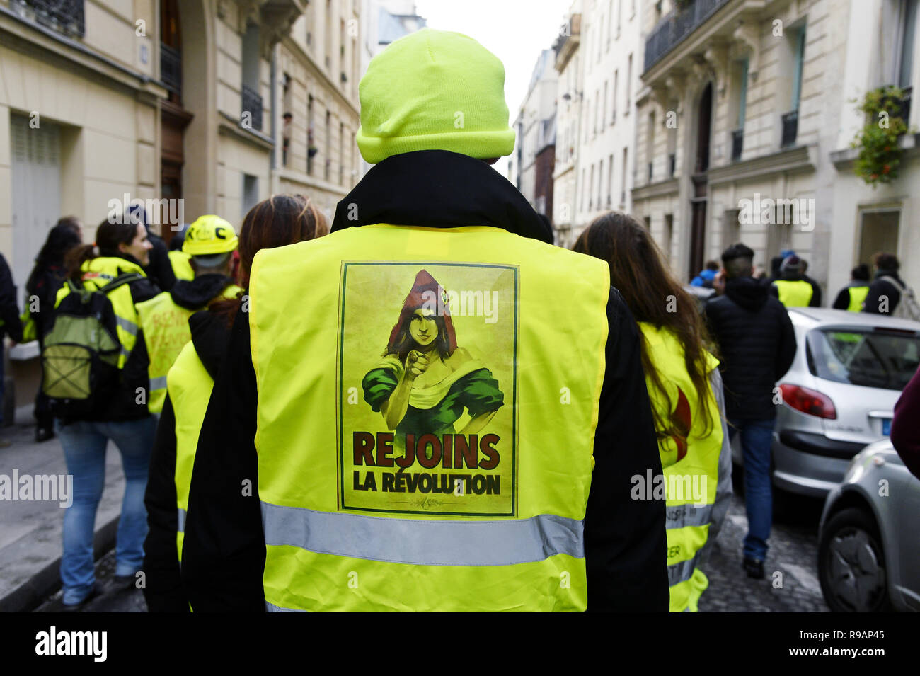 Paris, France. 22 décembre 2018. Le samedi 22 mars, la 6e ronde de jaune manifestation à Paris a eu lieu à la dernière minute à Montmartre sans avertissement. Crédit : Frédéric VIELCANET/Alamy Live News Banque D'Images