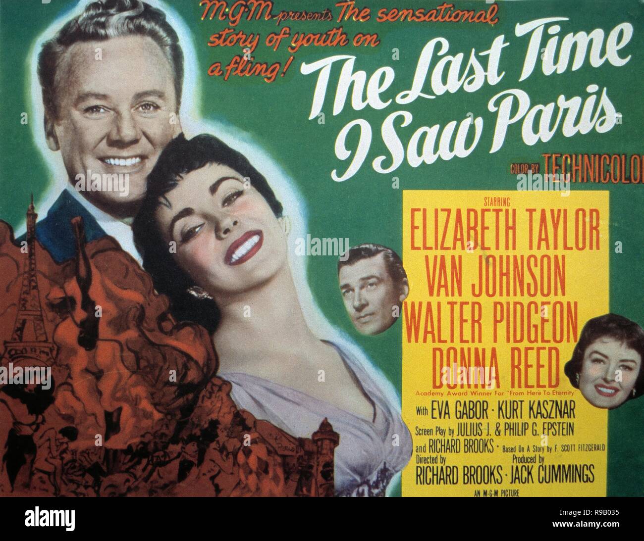 Titre original : LA DERNIÈRE FOIS QUE J'ai vu Paris. Titre en anglais : LA DERNIÈRE FOIS QUE J'ai vu Paris. Année : 1954. Directeur : RICHARD BROOKS. Stars : ELIZABETH TAYLOR ; VAN JOHNSON. Credit : M.G.M / Album Banque D'Images