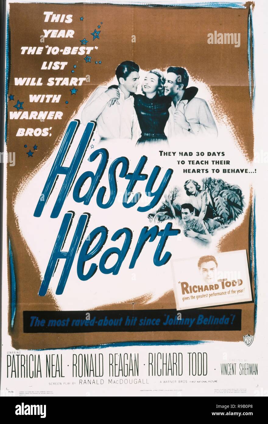 Film Original Titre : Le coeur à la hâte. Titre en anglais : Le coeur à la hâte. Année : 1949. Directeur : VINCENT SHERMAN. Credit : ASSOCIATED BRITISH PATHE-/ Album Banque D'Images