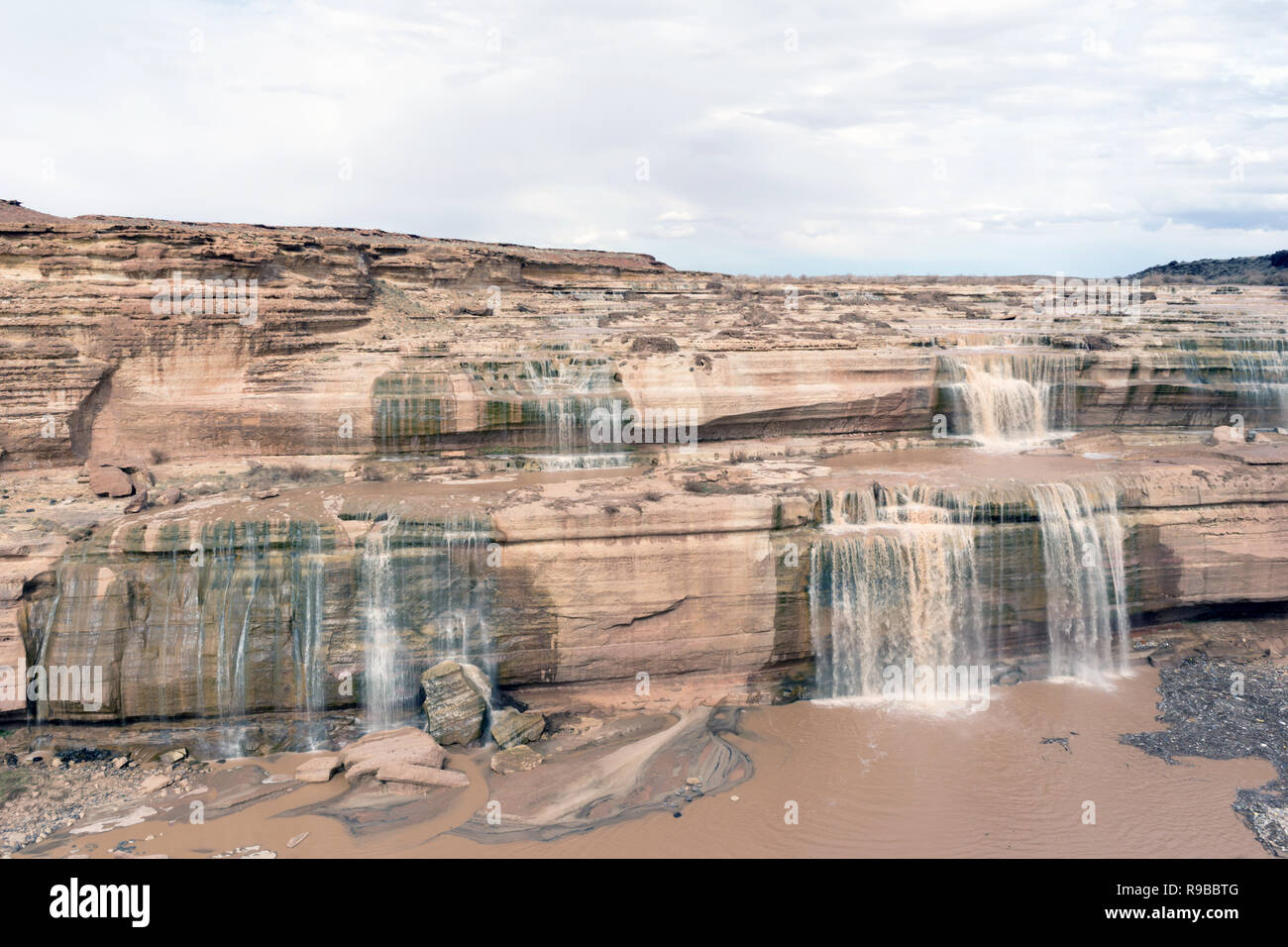 Grand Falls, une cascade en Arizona (aka le chocolat Falls) Banque D'Images