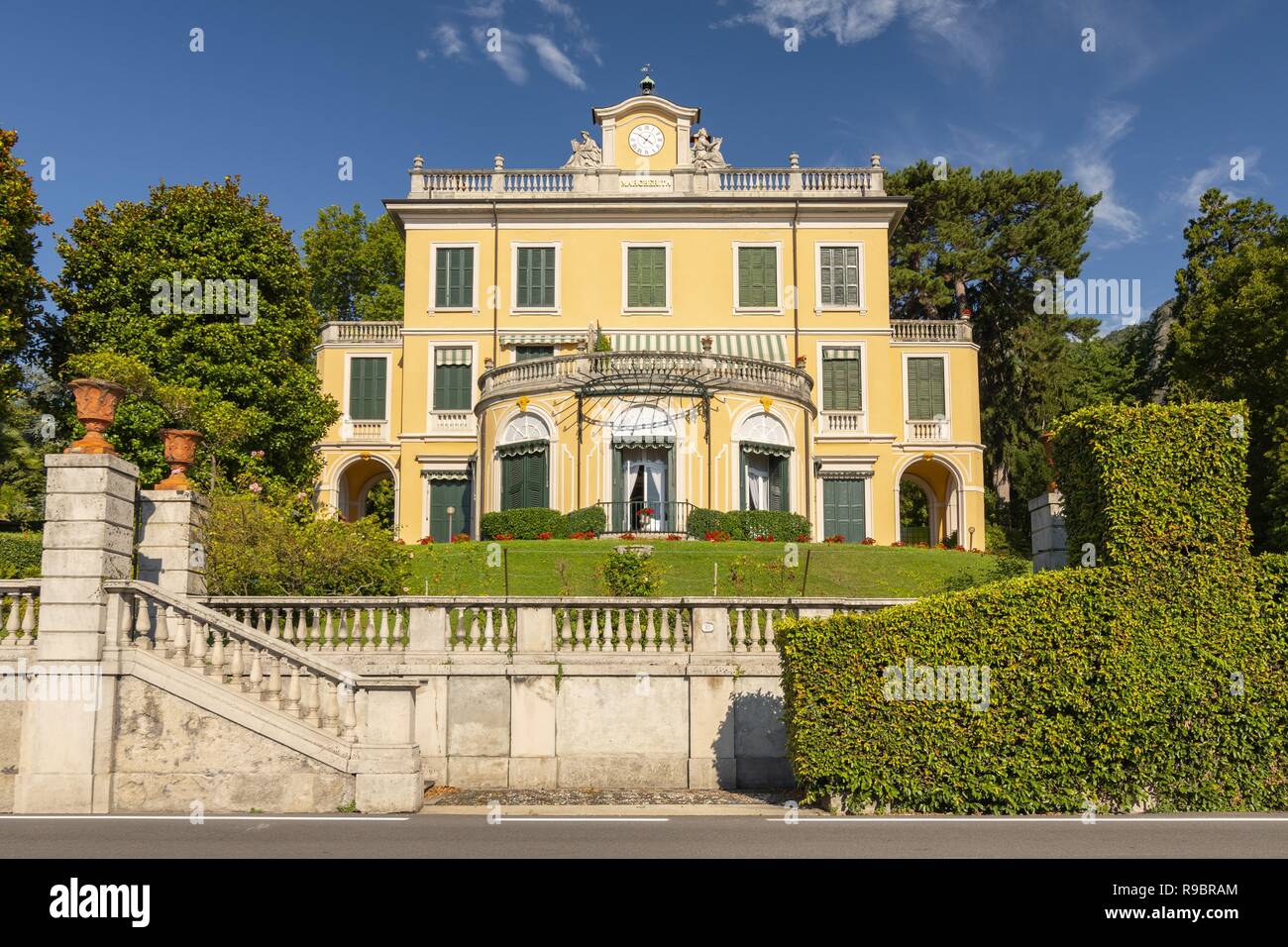 La Villa Margherita Grande remonte à la 1750s et est, en fait, où le célèbre compositeur italien Giuseppe Verdi passé composé et La Traviata, Tremezzo, Lac de Côme en Italie. Banque D'Images