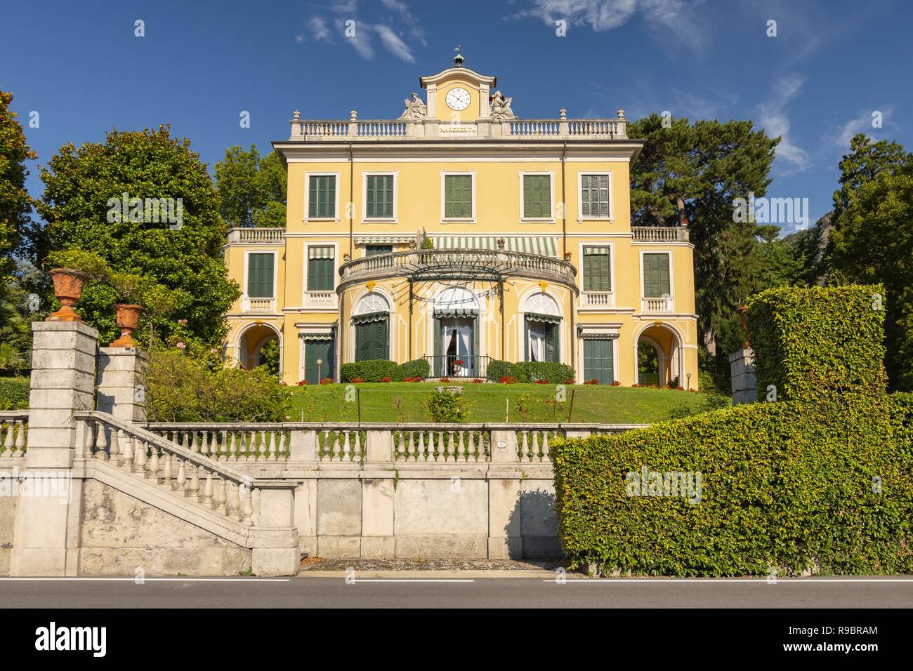La Villa Margherita Grande remonte à la 1750s et est, en fait, où le célèbre compositeur italien Giuseppe Verdi passé composé et La Traviata, Tremezzo, Lac de Côme en Italie. Banque D'Images