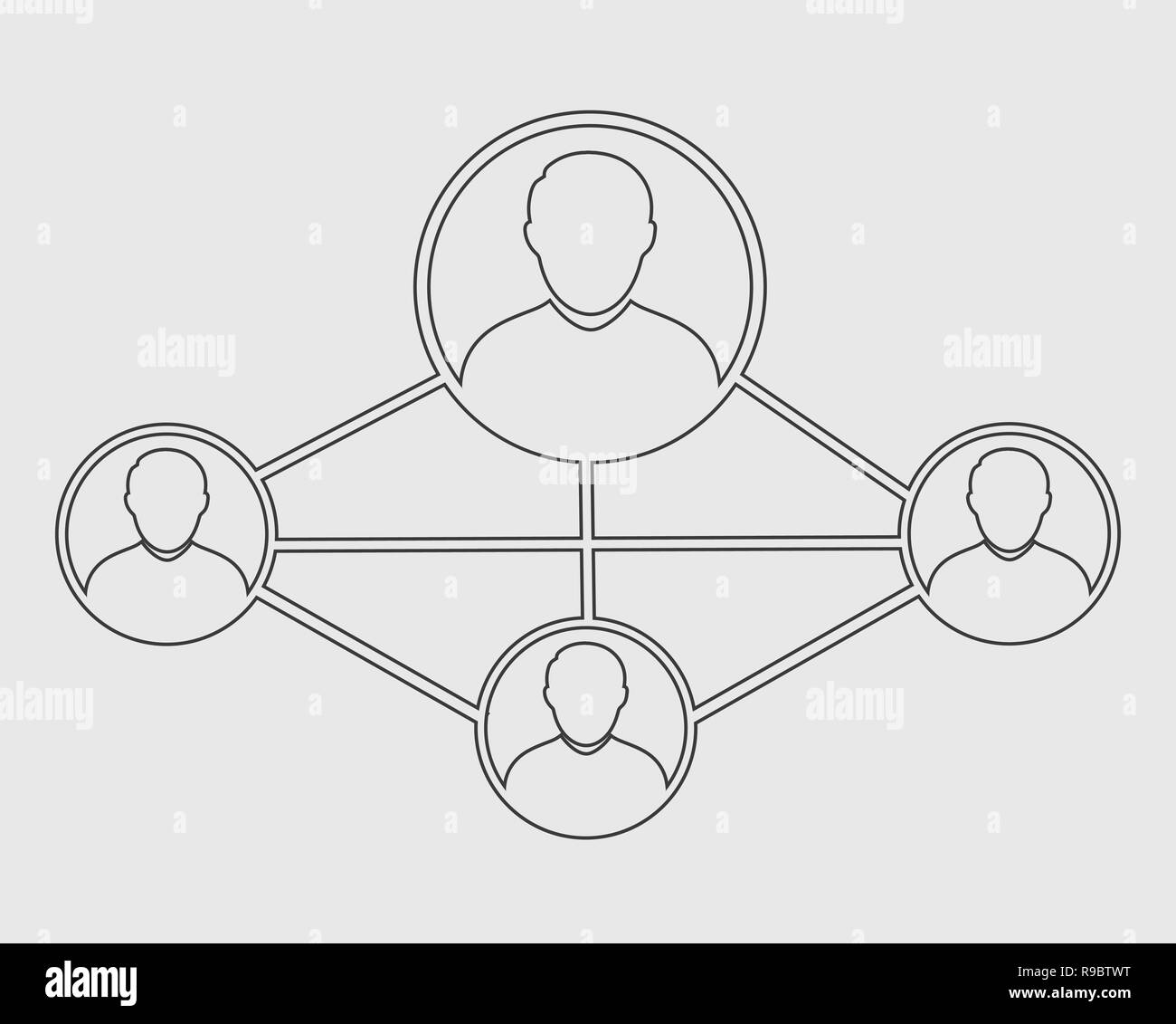 Connexion réseau social ou l'icône de la ligne sur fond gris Illustration de Vecteur