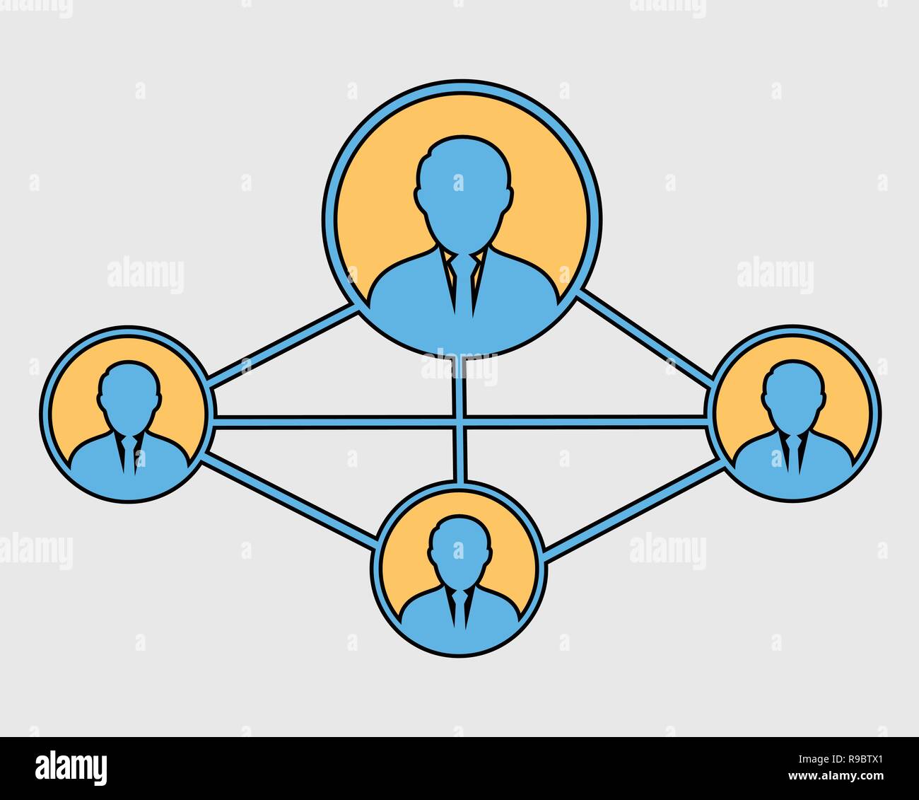 Connexion réseau social coloré ou icône sur fond gris Illustration de Vecteur