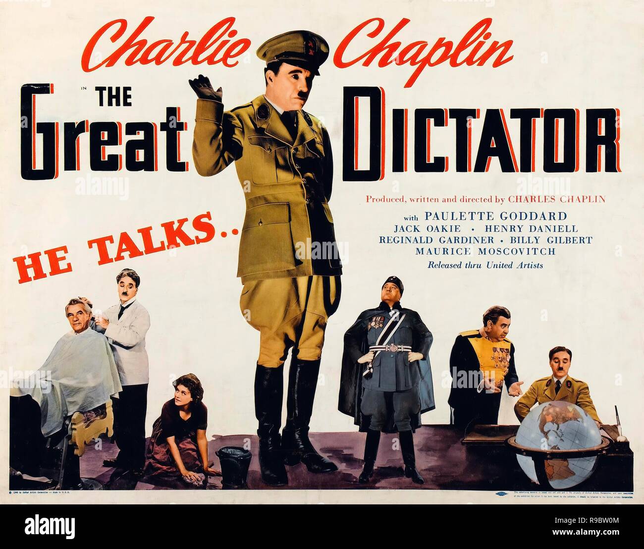 Titre original : Le Grand Dictateur. Titre en anglais : Le Grand Dictateur. Année : 1940. Directeur : CHARLIE CHAPLIN. Stars : Charlie Chaplin. Credit : United Artists / Album Banque D'Images