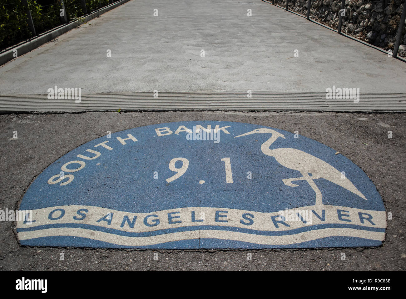 Los angeles Riverfront Greenway. Los Angeles River, Van Nuys, Californie, USA Banque D'Images
