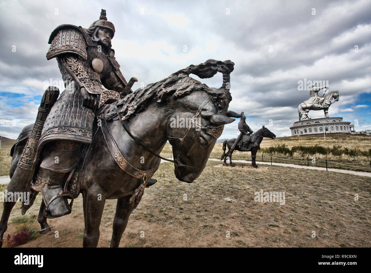 Gengis Khan Statue équestre en Mongolie Banque D'Images