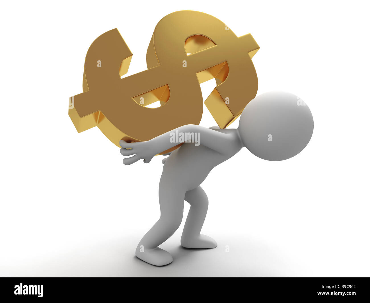 Un homme portant un dollar américain Banque D'Images