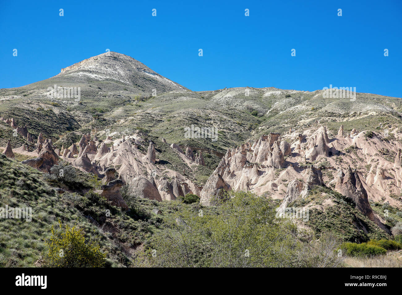 Les formations volcaniques naturelles situées en Turquie kapadokya Vallée Devrent vallée de rêve autre nom. Banque D'Images