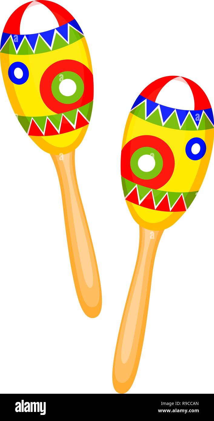 Cartoon couleur maracas Illustration de Vecteur
