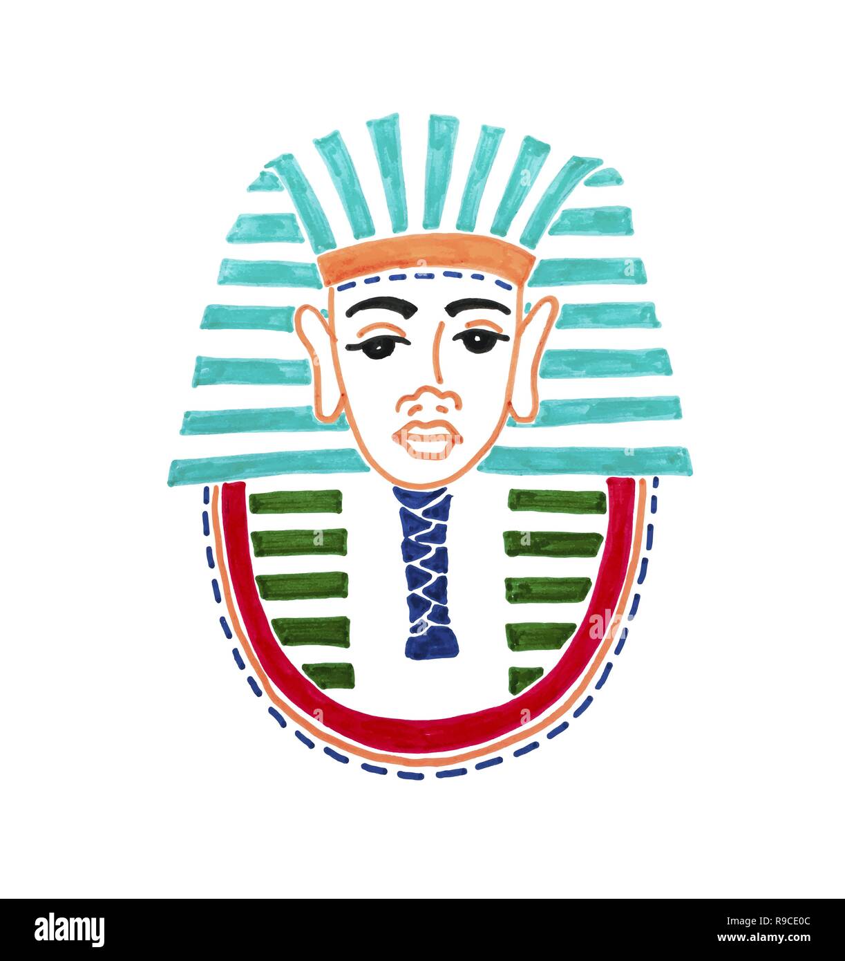 Dessin De Masque Historique Du Pharaon Toutankhamon Image Vectorielle Stock Alamy