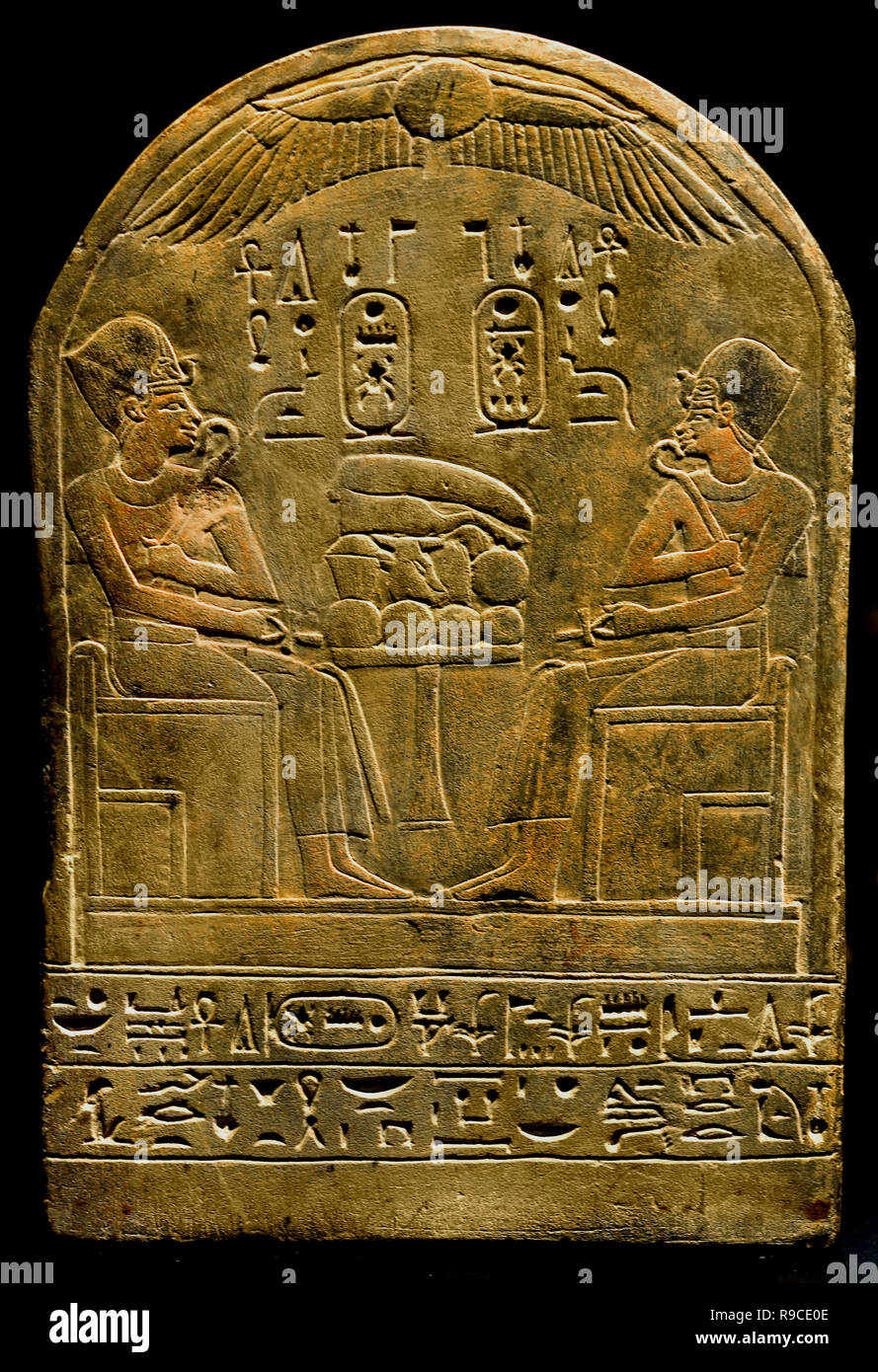Stèle de Hentnefert calcaire Egypte Dimensions : 31,5 x 21 cm : Nouvel Empire, 18e dynastie 1550-1307 av. J.-C. L'Égypte, l'Égyptien. Banque D'Images