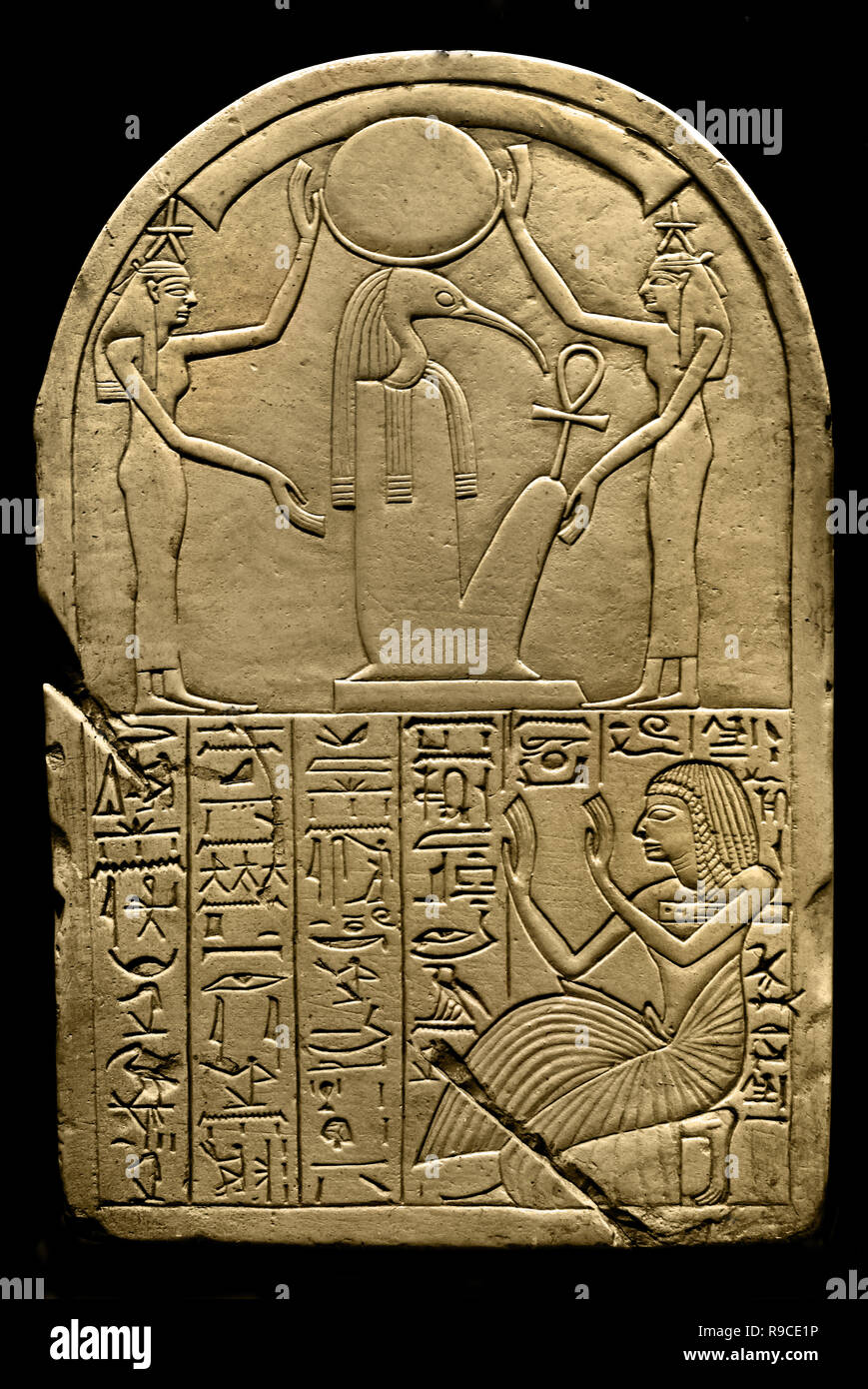 Thot et les étoiles du ciel. À partir de la stèle (rapporteur pour le dieu de la Lune et les étoiles.) de Deir el Medina xixe dynastie (1292-1191 avant J.-C.) L'Égypte, l'Égyptien. Banque D'Images