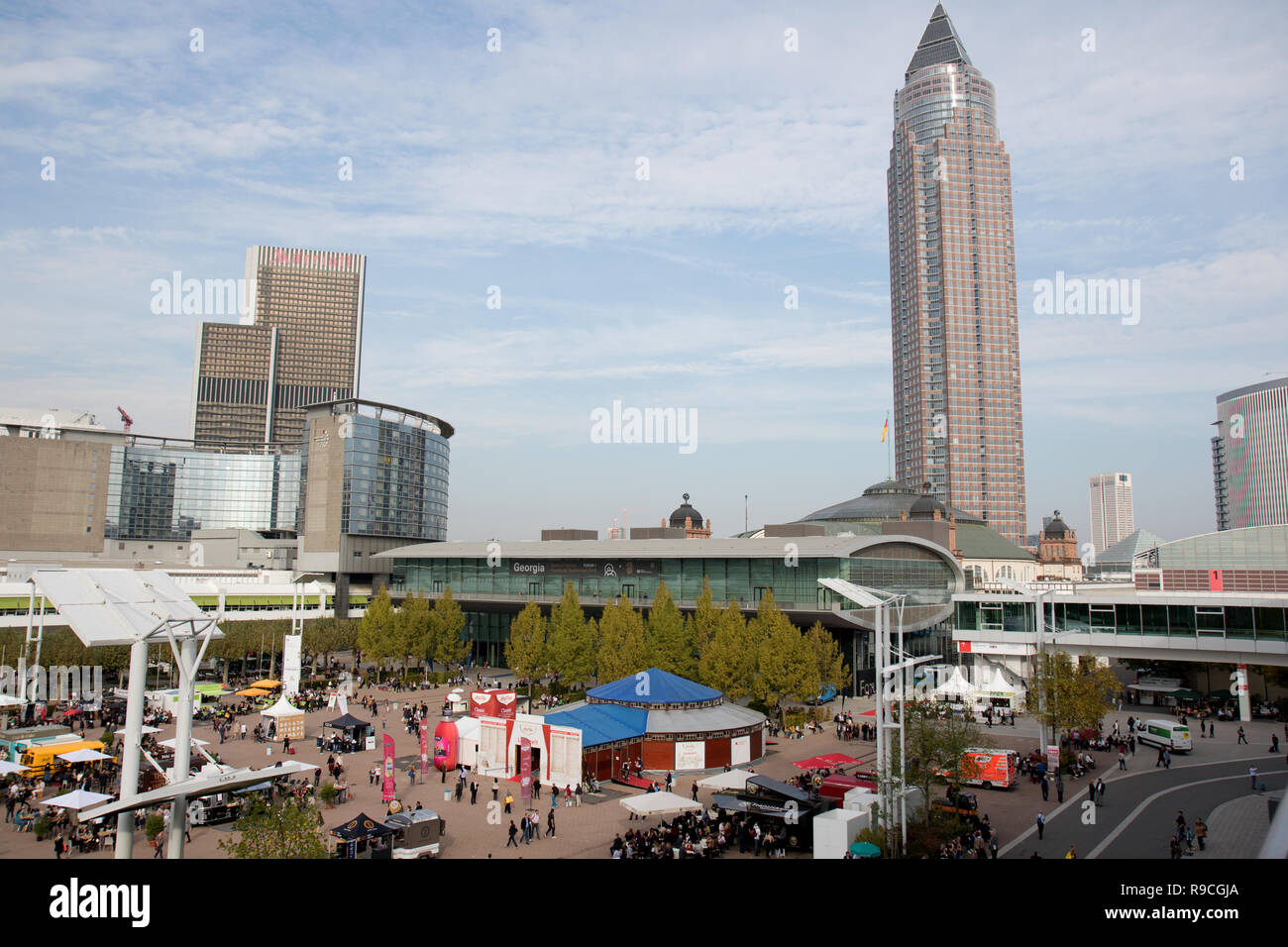 Impressions de l'espace extérieur et terrain équitable à la foire du livre 2018 de Francfort am Main Allemagne Banque D'Images