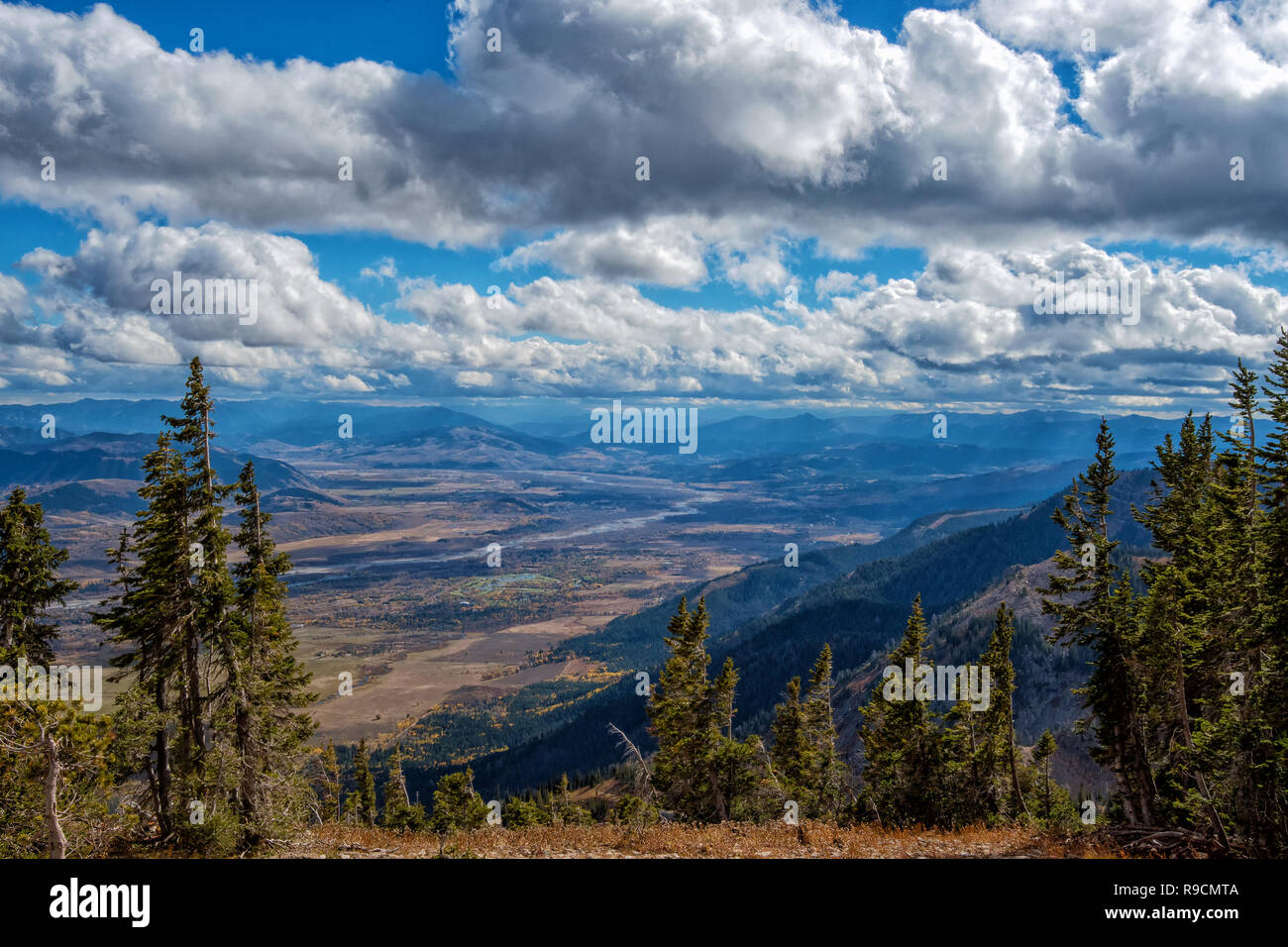 Vue panoramique du haut de la montagne de rendez-vous à Grand Teton National Park Banque D'Images