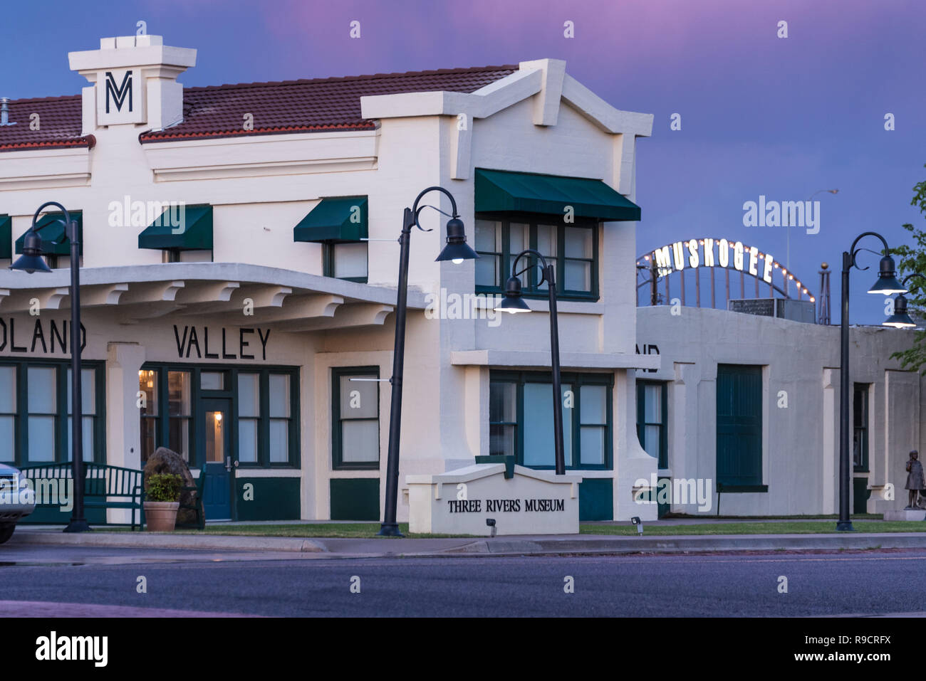 Trois Rivières musée situé dans le site historique Midland Valley Railroad Depot à Muskogee en Oklahoma. (USA) Banque D'Images