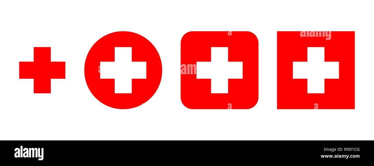 Ensemble de croix médicale. Vector illustration. Symbole médical isolé rouge Illustration de Vecteur