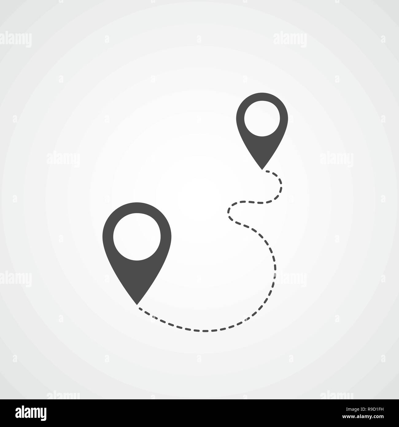 Dans l'icône chemin gris style plat. Vector illustration. Route, chemin ou voie symbole Illustration de Vecteur