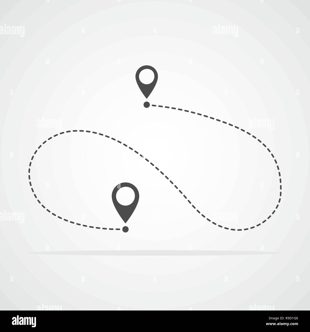 Dans l'icône chemin gris style plat. Vector illustration. Route, chemin ou voie symbole Illustration de Vecteur