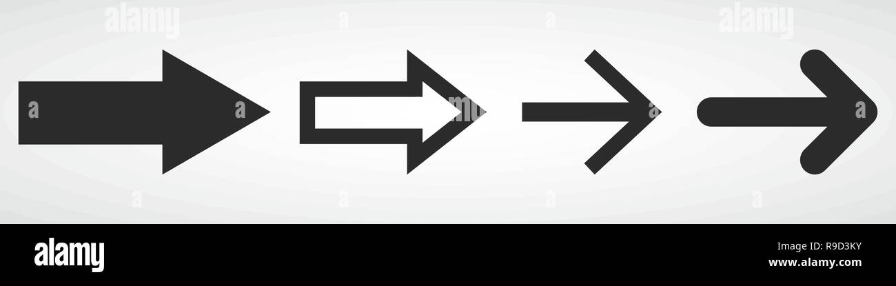 Jeu de flèches noires. Vector illustration. Collection flèches isolé sur fond blanc. Illustration de Vecteur