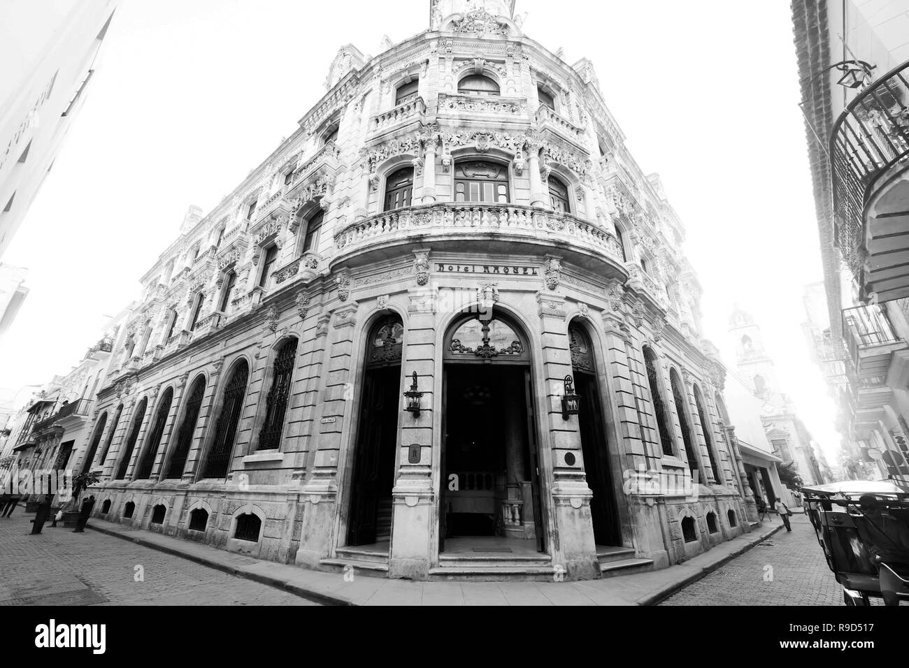 Hôtel Raquel 1908 façade, Calle Amargura La Vieille Havane Habana Vieja, Cuba. Banque D'Images