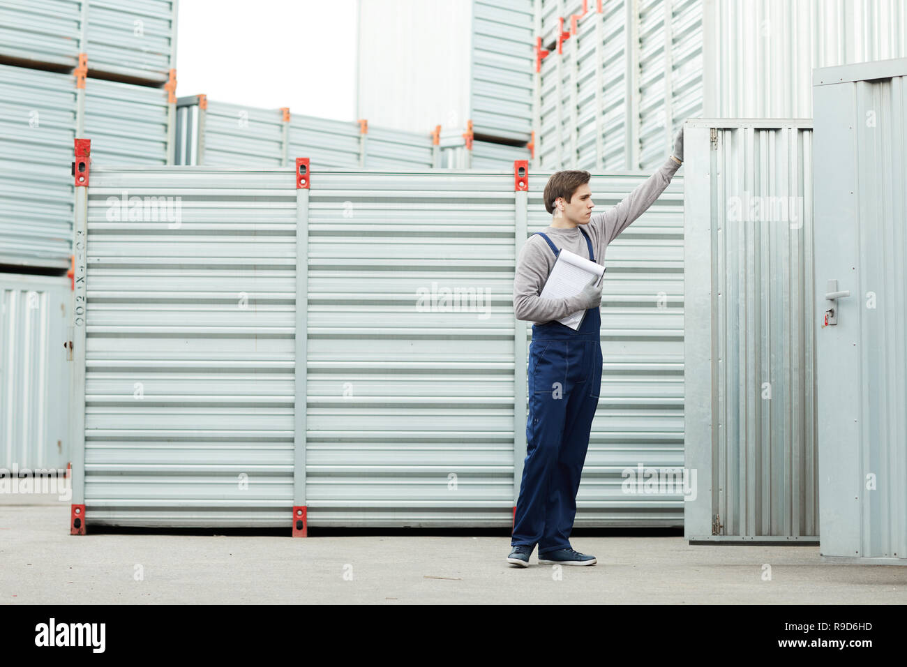 L'examen du fret Banque D'Images