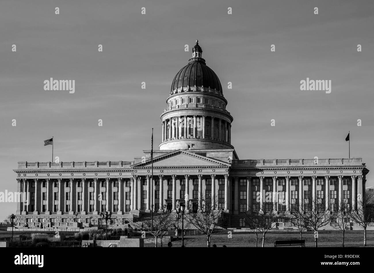 Vue frontale du capitole de l'état de l'Utah à Salt Lake City. United States. Banque D'Images