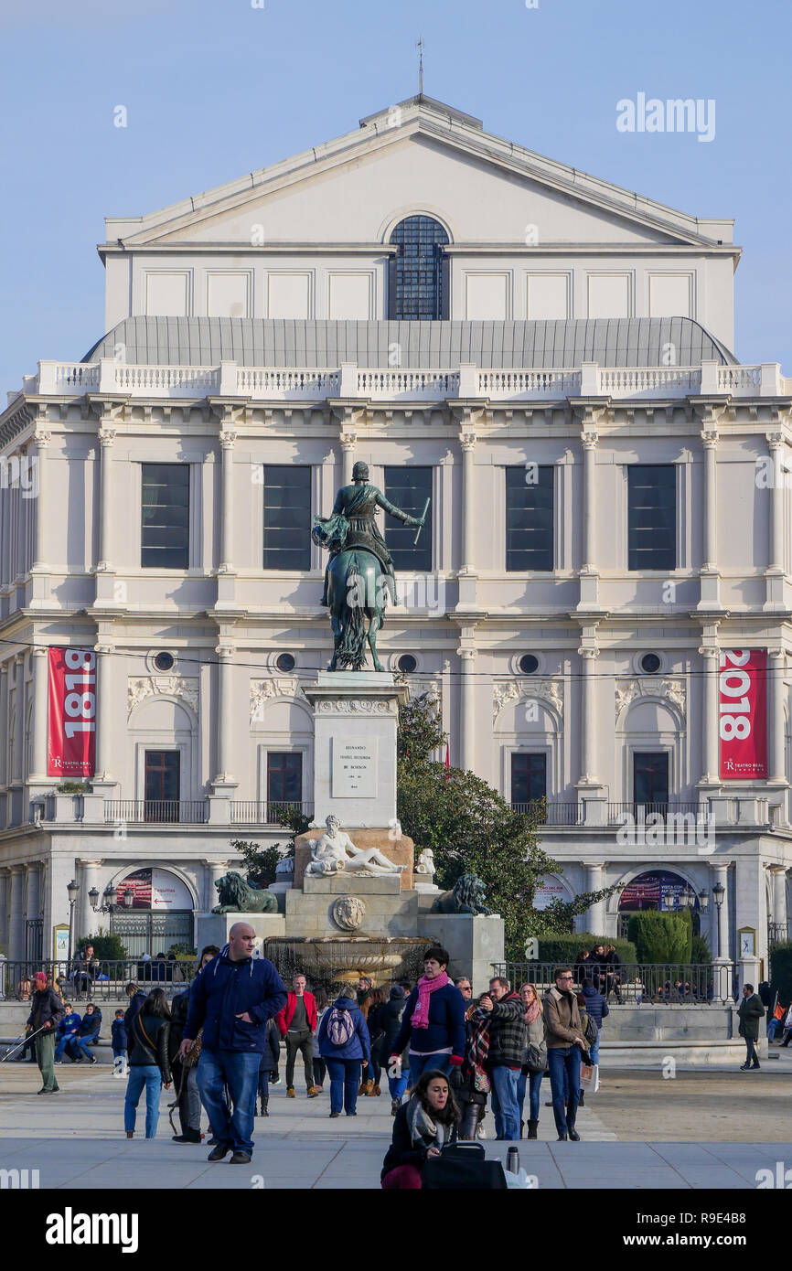 Théâtre Royal - Theatro Real, Plaza de Oriente, Madrid, Espagne Banque D'Images