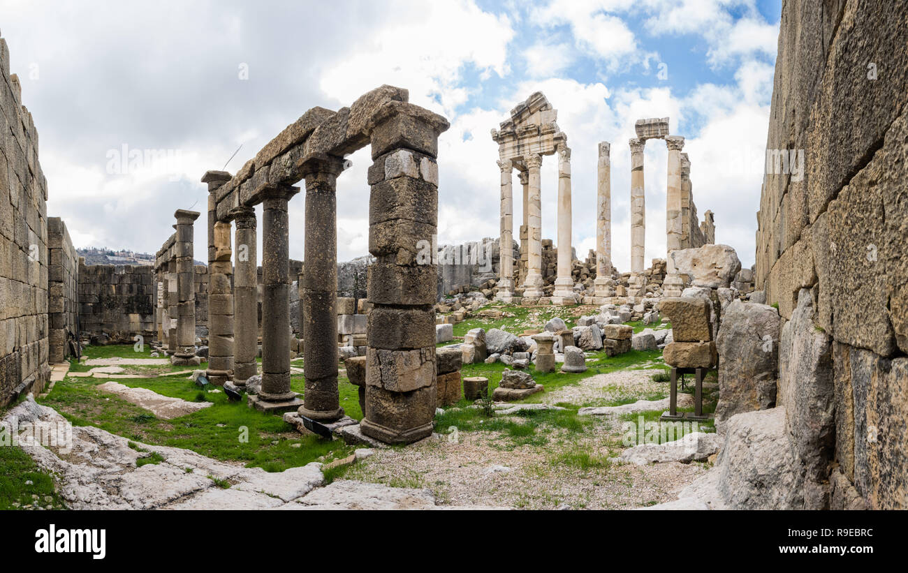 Temple d'Adonis, vestiges romains, Faqra, Liban Banque D'Images