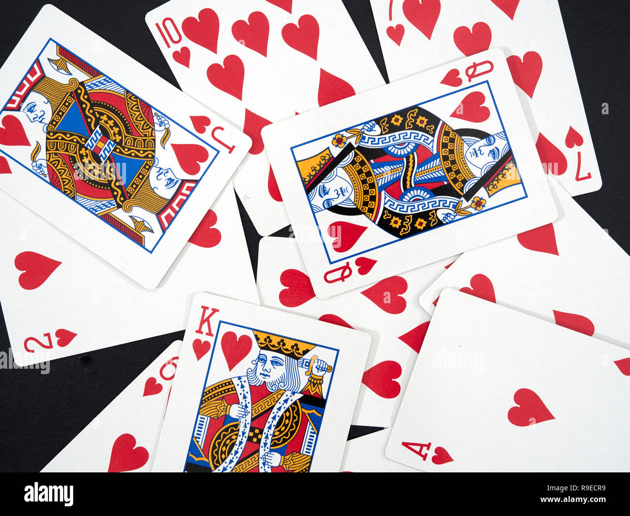 Cartes roi et reine de coeur Banque de photographies et d’images à